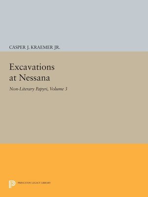 cover image of Excavations at Nessana, Volume 3